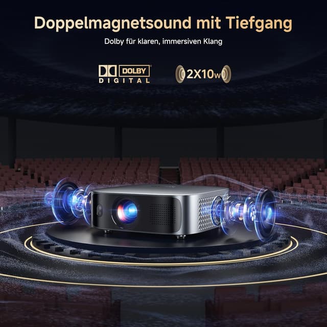Detalle 2 de KOGATA Smart Beamer 4K (Kurzdistanz) mit Autofokus, 6D-Trapezkorrektur, Netflix & Dolby Audio