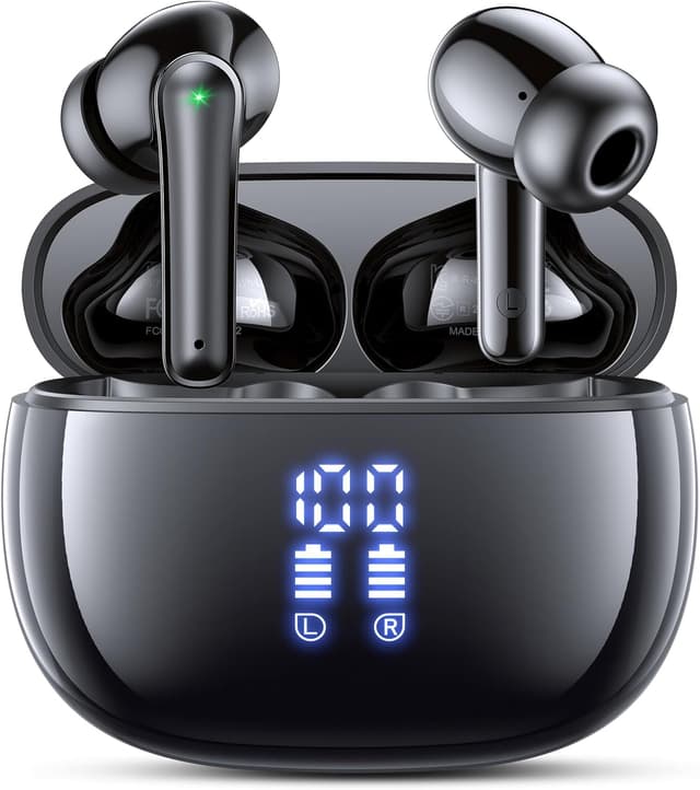 Detalle de ZIUTY Bluetooth 5.3 In-Ear Kopfhörer mit 4 ENC Mikrofonen, 48 Std Spielzeit und IPX7 Sport-Schutz (schwarz)