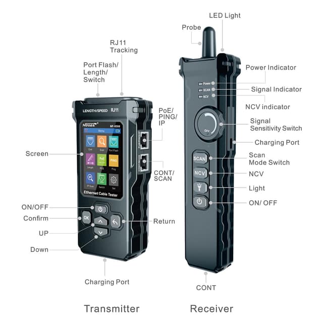Thumbnail 6 de NOYAFA NF-8506 tester per cavi di rete CAT6