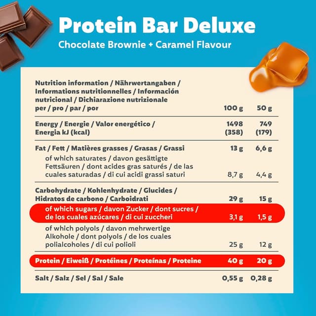 Thumbnail 6 de Premier Protein Protein Bar Deluxe 40% – Chocolat Brownie, pack de 12 x 50 g