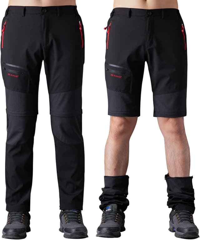 Detalle de SANMIO Pantaloni Trekking Uomo convertibili softshell, asciugatura veloce e rimovibili