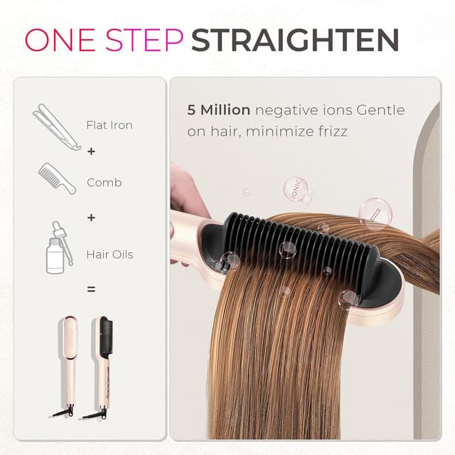 Detalle 2 de TYMO Hair Straightener Comb Plus 9-temp hair brush