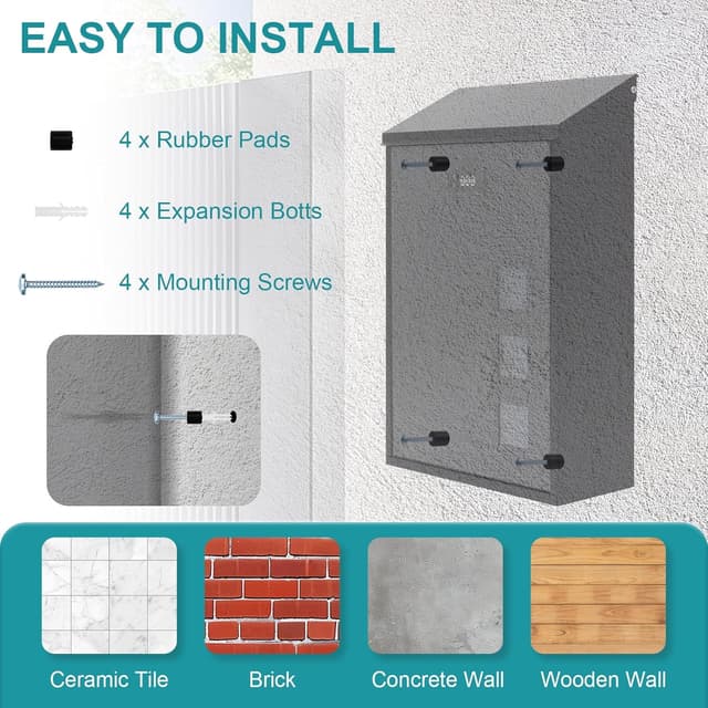 Thumbnail 4 de lisetar Post Box Wall Mounted Mail Box