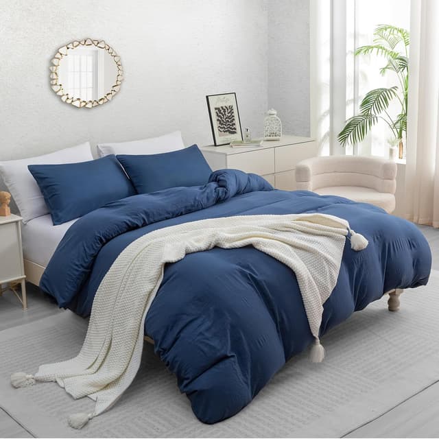 Detalle 2 de Pamposh King Size Duvet Cover Set (3-Piece) – Pre-Washed Microfibre Bedding Set with Zip Closure