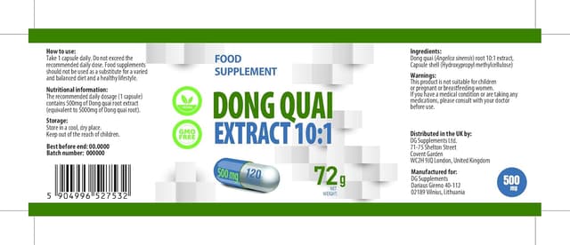 Thumbnail 1 de Hepatica Dong Quai 5.000 mg Äquivalent (10:1 Extrakt, 500 mg) – 120 vegane Kapseln