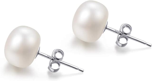 Detalle de Süßwasserperlen Ohrringe Echt 925 Silber 5–10 mm