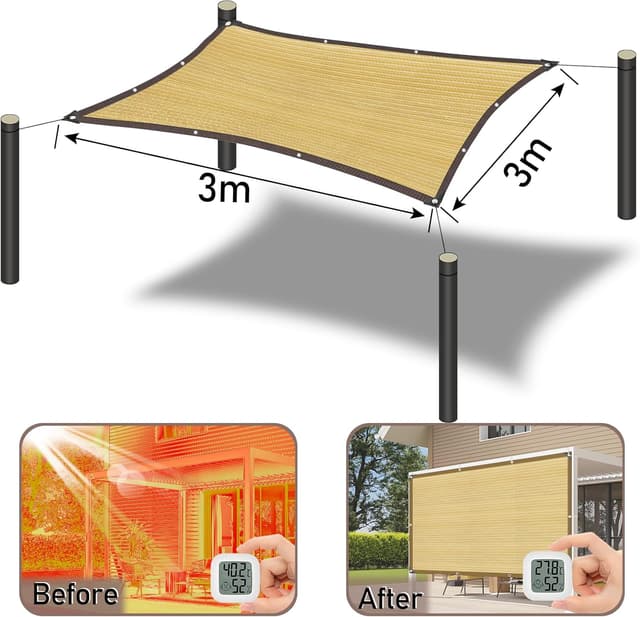Detalle 2 de Toldo rectangular Verano 🌞 Red de sombra para jardín y terraza