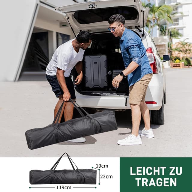 Thumbnail 6 de TactFire Pavillon 3x3 m – faltbares wasserdichtes Partyzelt mit UV-Schutz 50+ und 4 Seitenteilen (grau)