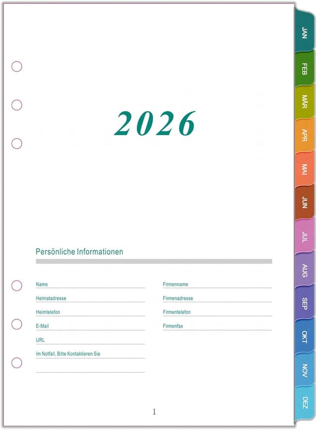 Detalle de 2026 Wochenplaner Einlage A5 100g/m² 📒