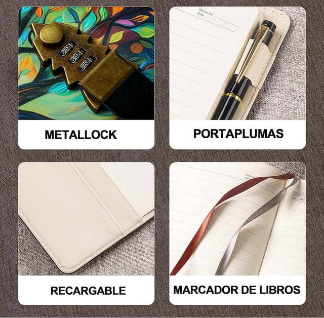 Detalle 2 de Cuaderno A5 con candado HwxBen 244 hojas