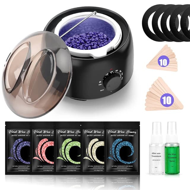 Detalle de TIKESI Waxing Kit with Wax Warmer, Hard Wax Beans (14.1 oz) + Sprays & Tools for Full-Body Hair Removal
