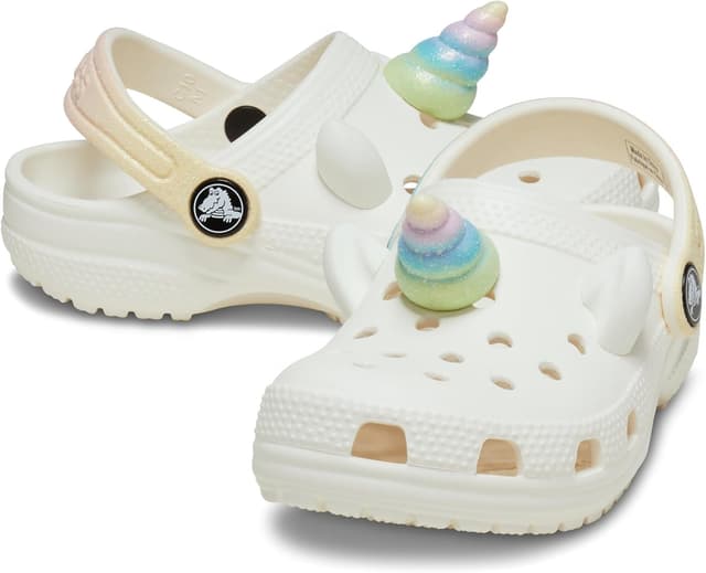 Detalle de Crocs Unisex Kids Classic Rainbow Unicorn Clog with pivoting heel straps