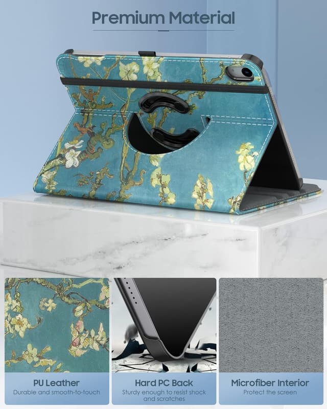 Detalle 2 de TiMOVO Schutzhülle für iPad 11 (A16) / iPad 10 (10,9 Zoll) – 90° drehbar Smart Case mit Standfunktion & Stift-Schlaufe