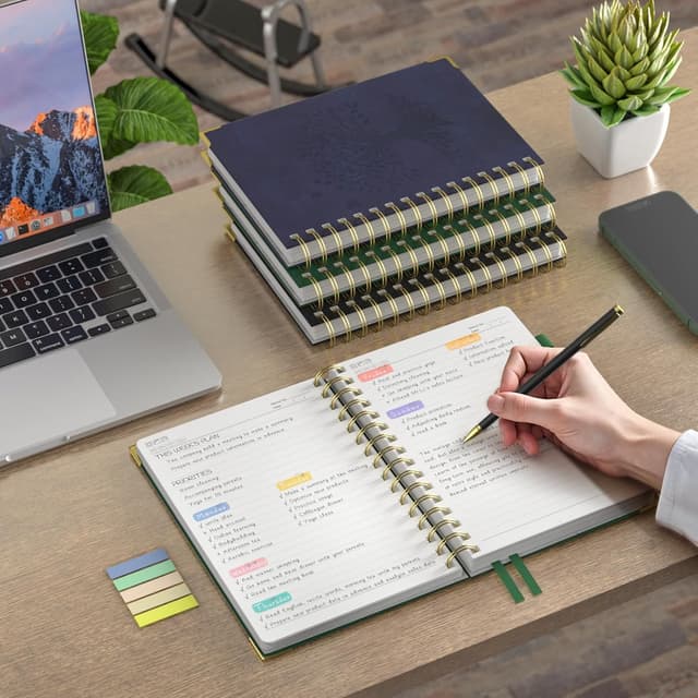 Detalle 2 de Smarpau Spiral Notizbuch B5 mit Hardcover-Leder, liniert – 240 Seiten, 100 g/m², 19 x 25 cm (rosa)