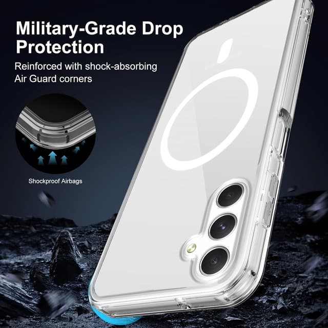 Detalle 2 de XTCASE Coque magnétique pour Samsung Galaxy S26 compatible MagSafe (transparente, anti-rayures) avec bumper TPU antichoc