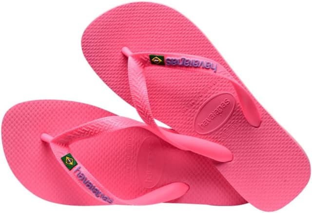 Detalle 2 de Havaianas Brasil Logo flip flops in Crystal Rose – iconic comfort with a non-slip sole