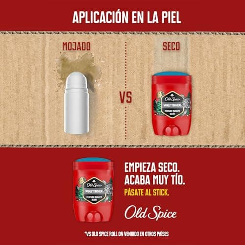 Detalle de Old Spice Wolfthorn desodorante en barra para hombres (4x50 ml) con frescura 24 horas