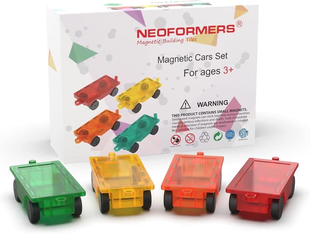 Thumbnail 6 de NEOFORMERS Magnetic Tiles Car Kit 4PCS