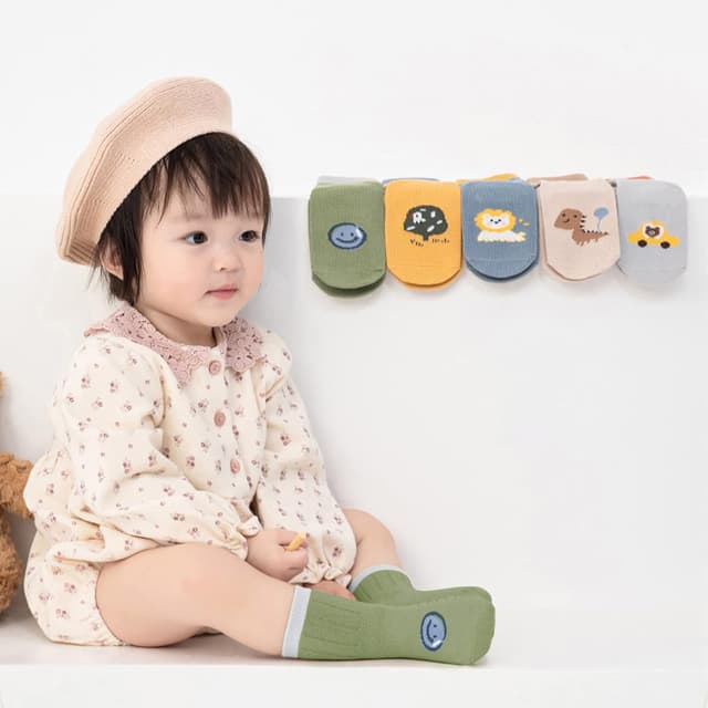 Detalle 2 de ZYUPHY calzini antiscivolo bambino in cotone 5 paia