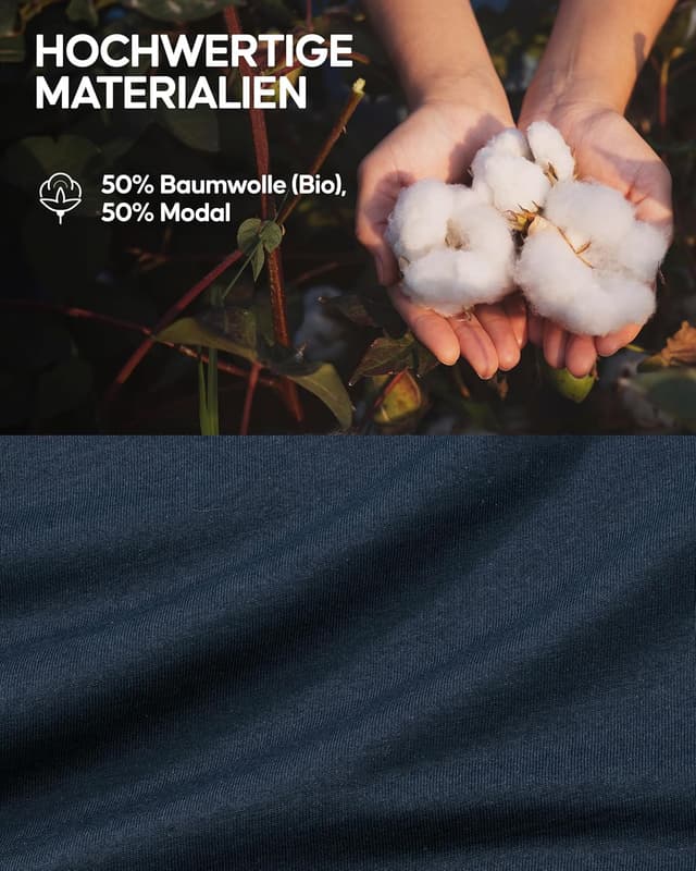 Detalle 2 de Danish Endurance Herren T-Shirt Modal 4er Pack