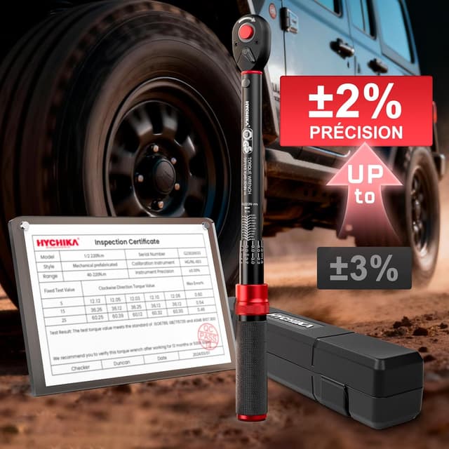Detalle 2 de Clé dynamométrique HYCHIKA 1/2" 40-220 Nm ⚙
