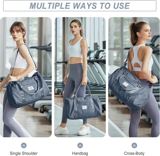 Thumbnail 5 de WEPLAN Sporttasche mit Schuhfach & Nassfach (Duffel Bag), Grau-Blau – Handgepäck & Gym Bag