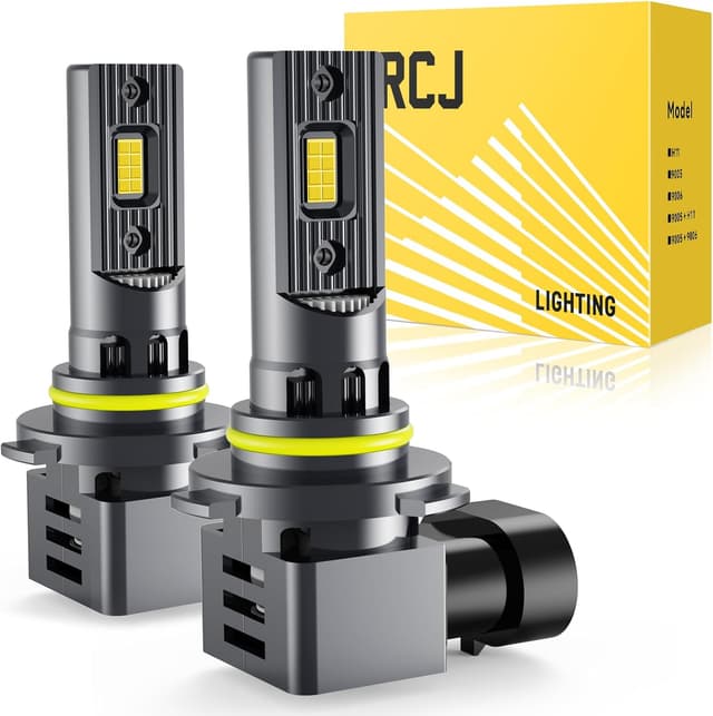 Detalle de RCJ 9006 LED Bulb (HB4) 100W 30000LM, 6000K Cool White with Cooling Fan (Pack of 2)