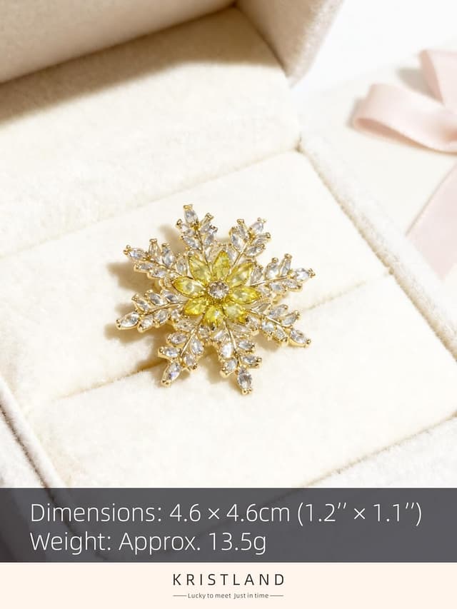 Thumbnail 4 de KristLand Schneeflocken Brosche 4,7 cm