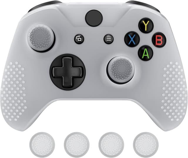 Detalle de eXtremeRate PlayVital soft anti-slip silicone thumb stick grip caps & case cover for Xbox One X and One S