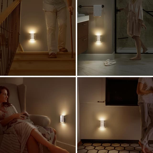Detalle 2 de LOHAS-LED Nachtlicht mit Bewegungsmelder (Warmweiß 3000K), dimmbar 0–100 lm – Steckdosen-Nachtlicht für Kinderzimmer, Flur & mehr