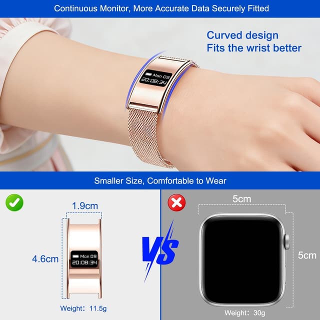 Detalle de Smartwatch Fitness Tracker Impermeabile con cardiofrequenzimetro, SpO2 e monitoraggio del sonno (compatibile Android e iOS)