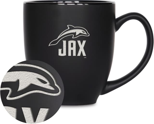 Thumbnail 6 de Rico Industries NCAA Standard 15oz Laser Engraved Matte Black Ceramic Bistro Mug