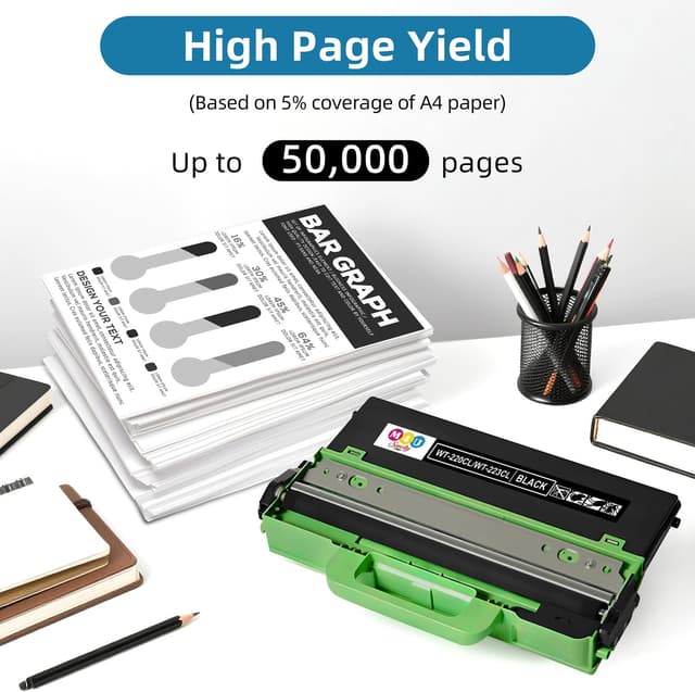 Detalle 2 de Collecteur de toner usagé compatible WT220CL / WT223CL (1 pack) pour Brother