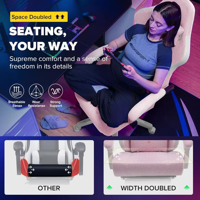 Detalle 2 de GTPLAYER Sedia da gaming ergonomica con supporto lombare PW e poggiapiedi articolato