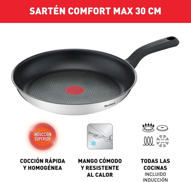 Detalle 1 de Tefal Comfort Max - Sartén 30 cm 🍳 | Inducción y antiadherente
