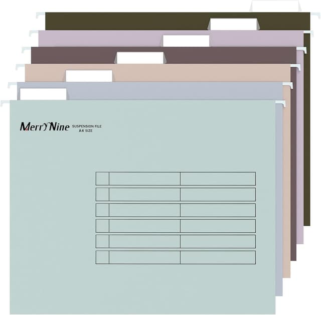 Detalle de MerryNine A4 Suspension Files (24 Pack) with Tabs & Card Inserts for Cabinet Hanging Storage