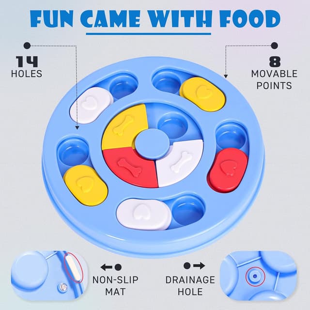 Detalle 2 de TRIGRAND Giocattolo intelligente per cani con puzzle per cibo ad alimentazione lenta (azzurro cielo)