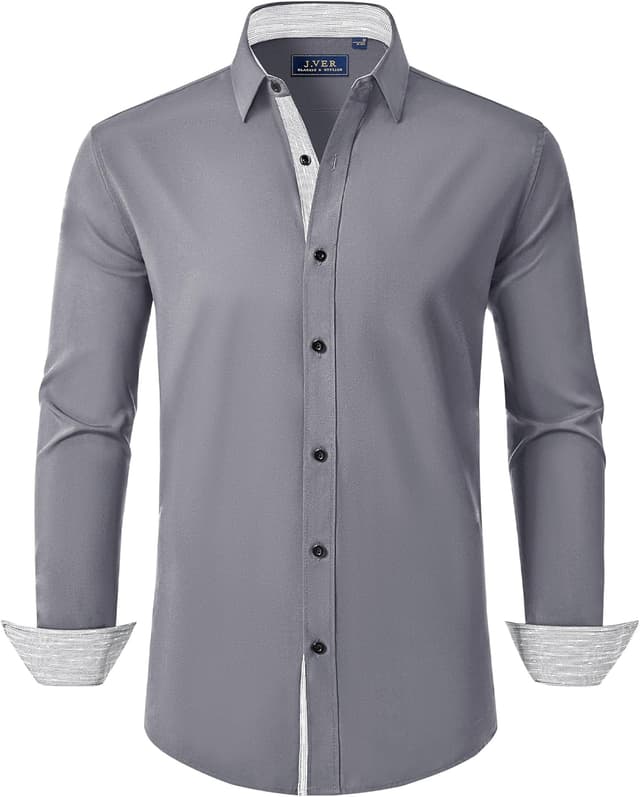 Detalle de J.VER Hemd Herren Langarm Regular Fit Tencel