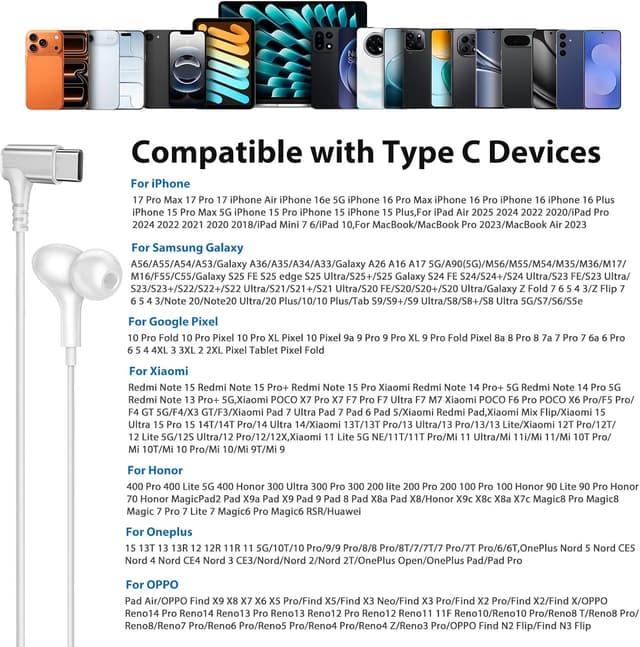 Detalle 2 de ASKUBSKU USB-C In-Ear 90° 1,2 m Kabel