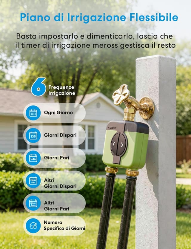 Detalle 2 de meross Centralina Irrigazione WiFi 2 Vie MST200 (richiede hub MSH450/MSH400) con ritardo da pioggia e monitoraggio consumi