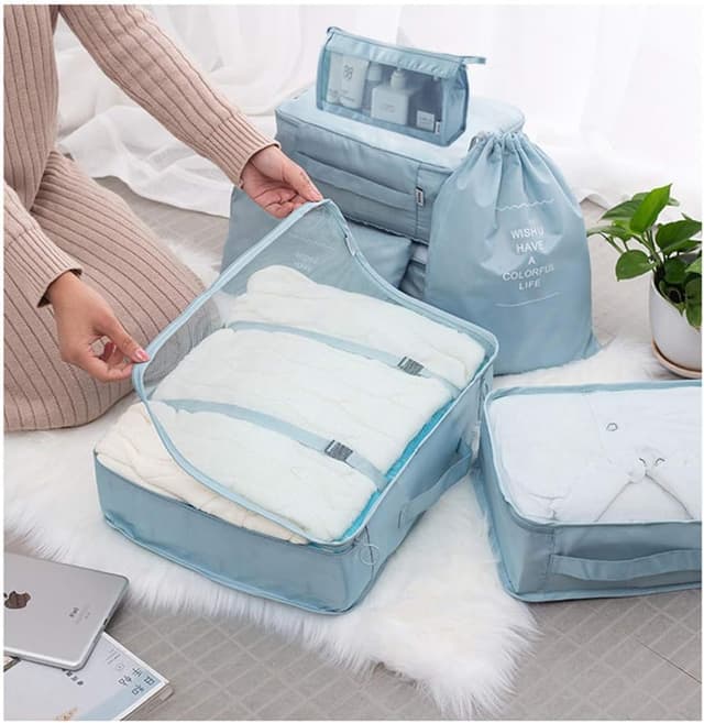 Detalle 2 de Toifucos Travel Packing Cubes (8-piece set) luggage organiser in blue