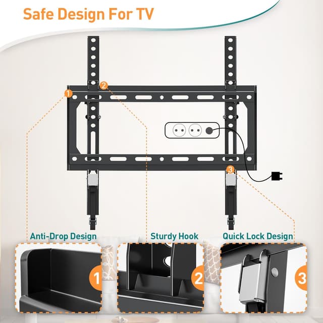 Thumbnail 3 de ELIVED EV3036 Tilt TV Wall Bracket 45KG