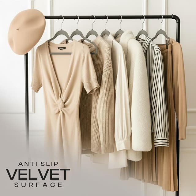 Detalle 2 de Utopia Home Perchas Terciopelo 20 unidades