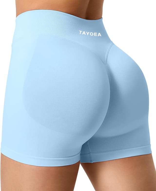 Detalle 2 de TAYOEA Sport Shorts Damen Scrunch – kurze Scrunch-Sporthose mit Push-up Effekt für Gym & Training