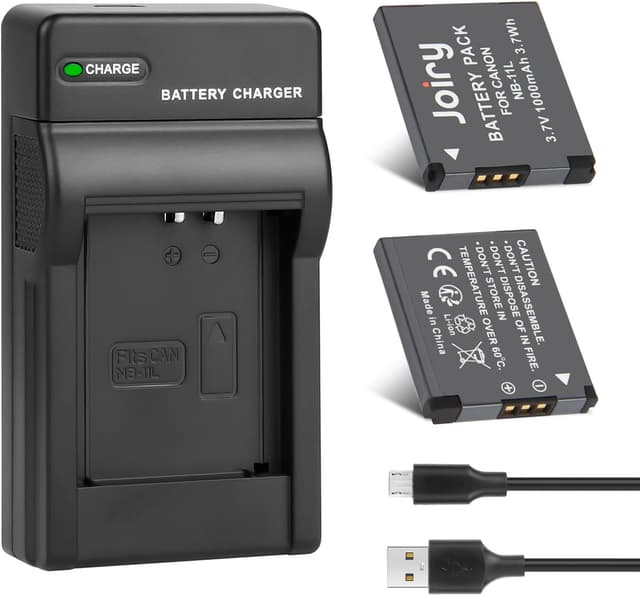 Detalle de Joiry 2 x NB-11L Li-ion replacement batteries with LCD USB charger for Canon PowerShot & ELPH cameras