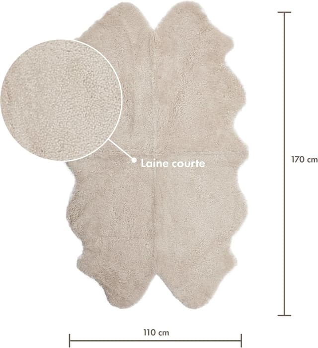Thumbnail 2 de Nordic Sheep Tapis Peau de Mouton 170x110 cm