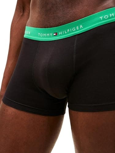 Detalle 2 de Tommy Hilfiger Calzoncillos bóxer bóxer pack de 3 hombre Trunks con logotipo en la cintura, multicolor (XL)