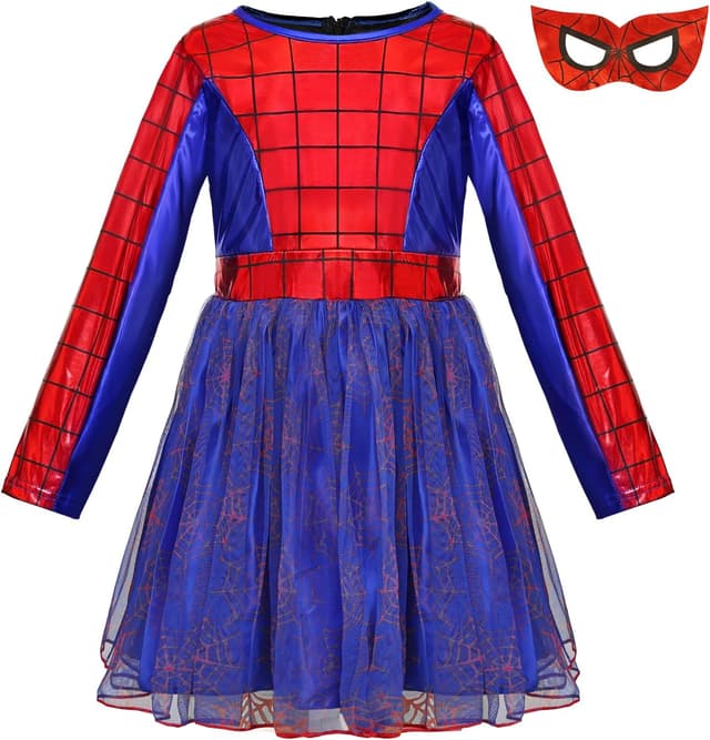 Thumbnail 6 de AYBUY Costume da ragno per bambini con maschera (Spider-Woman), abito a maniche lunghe in 2 pezzi