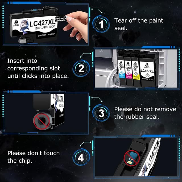 Detalle 2 de DOUBLE D LC427XL (LC-427XL) — pack de cartouches d’encre compatibles Brother pour MFC-J5955DW, MFC-J6955DW et autres