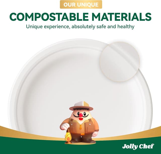 Thumbnail 6 de JOLLY CHEF Compostable Plates 10-inch 🍽